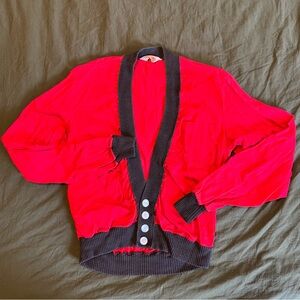 Vintage Red Jacket with Black Trim